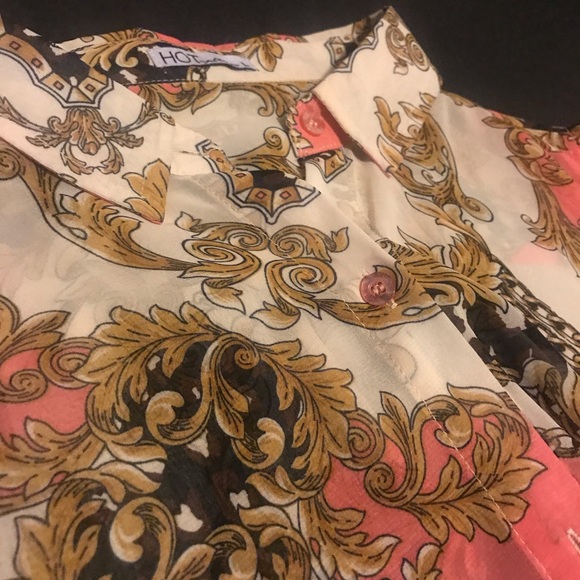 HOT Options sheer button up blouse - Picture 2 of 4